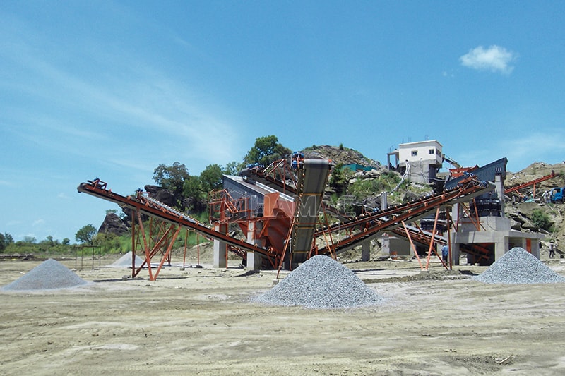 This 250tph stationary aggregate crushing and screening plant as delivered to South Sudan in 2011. It is a project which was invested by our clients from Lebanon. It includes one vibrating feeder, one jaw crusher PE900*1200, and two units secondary cr