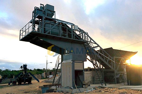 YHZS75 is a mobile concrete batching plant. This mixing plant integrate mixer, batching system, running system, feeding system, weighing system and all the necessary equipment into together, installing on a transportable chassis. 