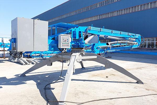 Our concrete placing boom has got the CE Certificate, it is subjected to European Union standard. It is an ideal machine which is used to place the concrete pump to different positions. It will be connected with the concrete pump, and then its arms ca